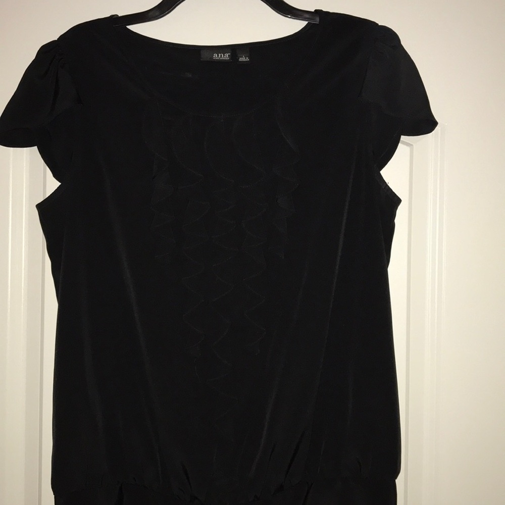 Black ruffled blouse